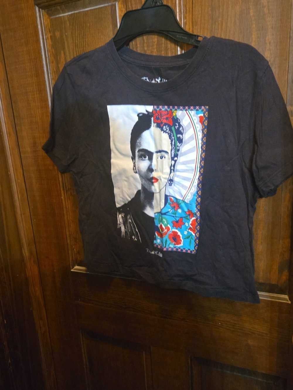 Frida-Inspired Black Short Sleeve Graphic Tee
